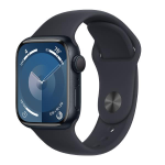 Apple Watch Series 9 (GPS) - 41 mm - midnight aluminum - smartwatch con fascia sportiva - fluoroelastomero - midnight - dimensione della fascia: S/M - 64 GB - Wi-Fi, UWB, Bluetooth - 31.9 g